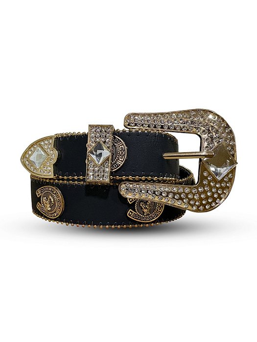 Cinto Feminino Country Brilho Strass Rodeio Ferradura Pedra