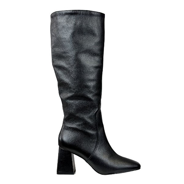 Bota Olívia Couro Cano Longo Lohaz Preto