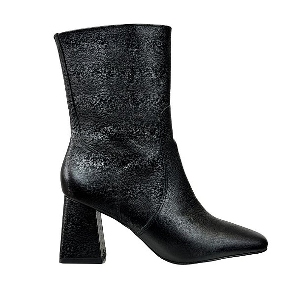 Bota Olívia Couro Cano Curto Lohaz Preto