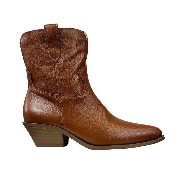 Bota Asha Couro Western Lohaz Caramelo