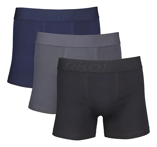 CUECA BOXER ALGODÃO MASCULINO RIKOL KIT MISTO