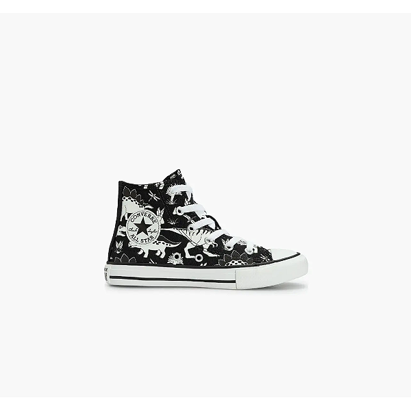 TENIS BOTA ALL STAR DINOSSAUROS PRETO