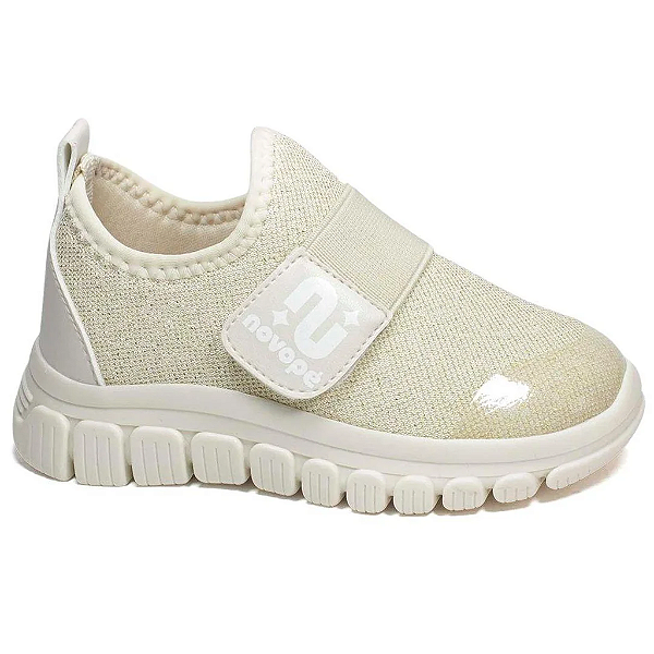 TENIS NOVOPE DE VELCRO MENINA OFF WHITE