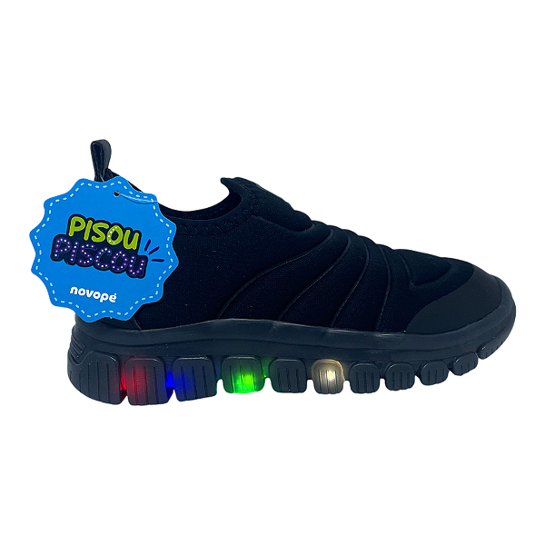 Tênis Infantil Novopé Termo LED Preto Conforto e Estilo