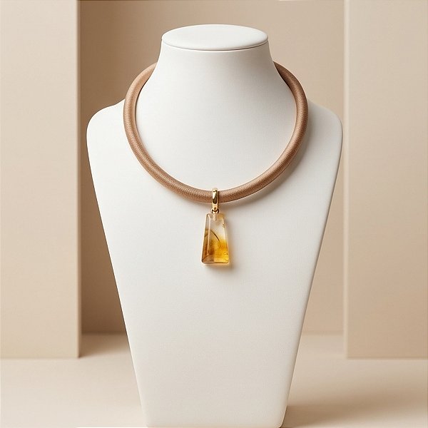 Colar com Quartzo Rutilado Elegante