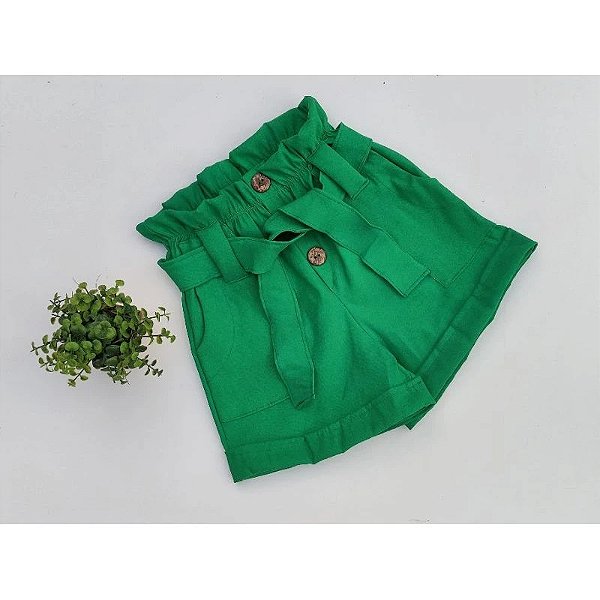 short bengaline feminino/tamanho único/veste do 38 a 42/ cor verde