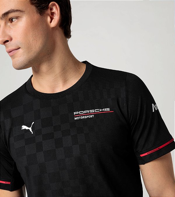 Camiseta Masculina Preta - Porsche Motorsport 2025