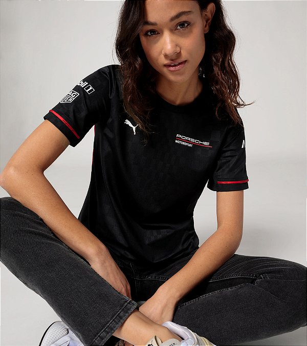 Camiseta Preta Feminina - Porsche Motorsport 2025