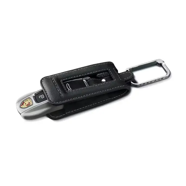 Estojo para Chave Porsche em Couro Preto