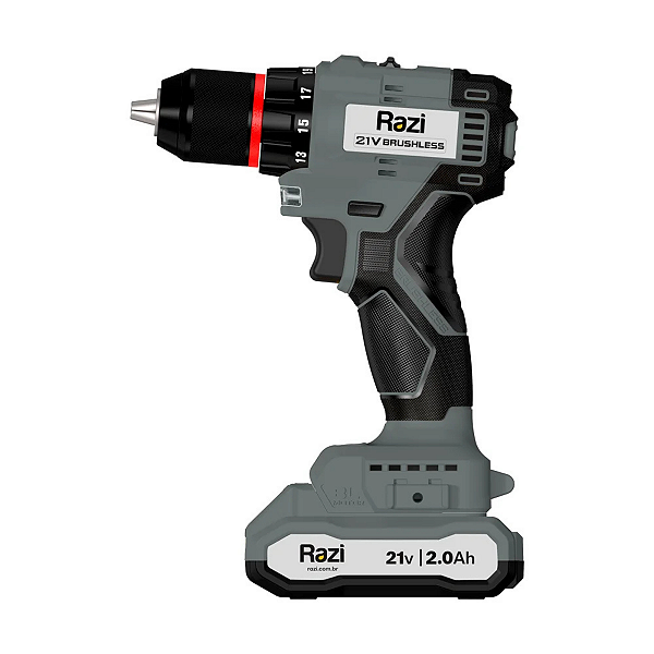 Furadeira Parafusadeira a Bateria 21V Brushless Bivolt RZ-FPBB21 - Razi