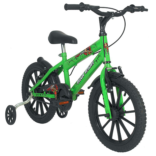 Bicicleta Aro 16 MTB Aço Carbono Top Lip V Brake Verde - Mormaii