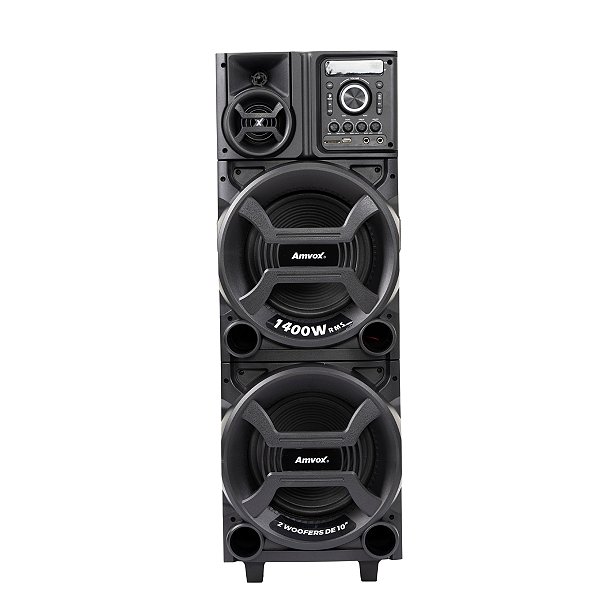 Caixa de Som Amplificada 1400W Amvox Bivolt ACA1402 Preto LED