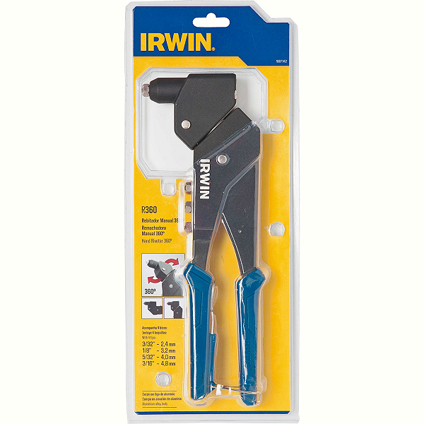 Rebitador Manual Giratório 360 Graus Irwin Com 4 Bicos e 1 Chave de Troca - 1887142