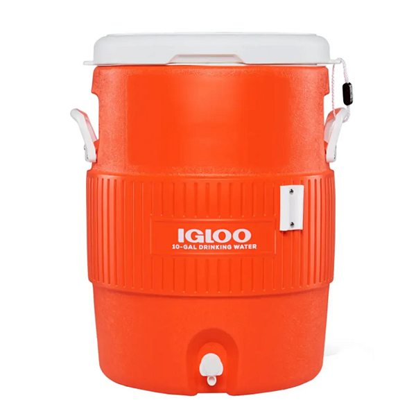 Galão Térmico Igloo Top Seat 37,9L Laranja Assento Integrado