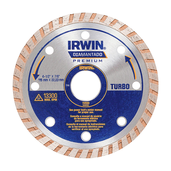Disco Diamantado Turbo Premium de 115mm x 22.22mm Irwin - IW8950
