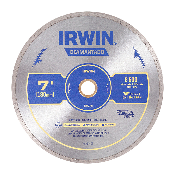 Disco Diamantado Contínuo 180x22,2mm Irwin - IW47701