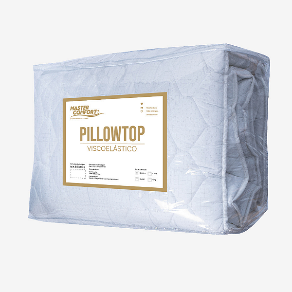 Pillow Visco Macio Queen Espuma D35 Tecido Antistress Antialérgico - Master Comfort