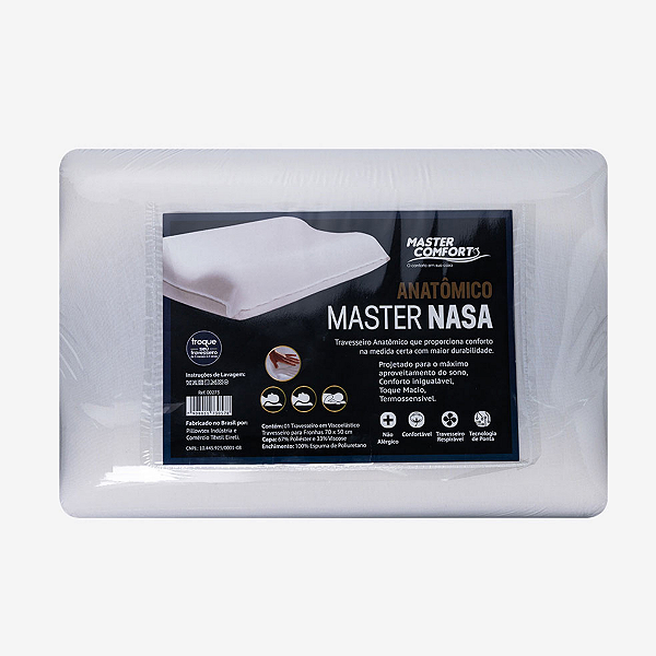 Travesseiro Anatômico Viscoelástico Nasa - Master Comfort