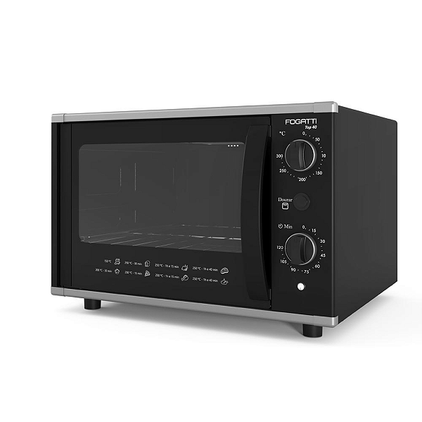 Forno Elétrico Top 40 Black 40L Fogatti Preto com Grill e Timer 127V