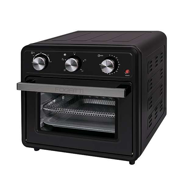 Forno Elétrico Fryer 22L Fogatti Air Fryer Multifunções Preto 127V
