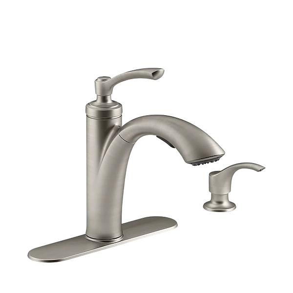 Torneira Misturador Kohler Linwood Monocomando Extensível para Cozinha K-R29670-SD-VS Aço Inoxidável Vibrante