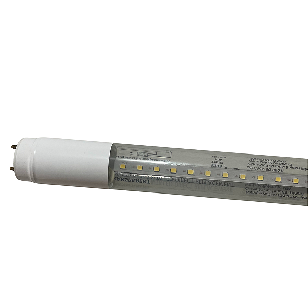 Tubo LED Kian T8 18W 2200lm 4100K Branco Neutro 48 Transparente Type A Direct Replacement Base G13 Bivolt