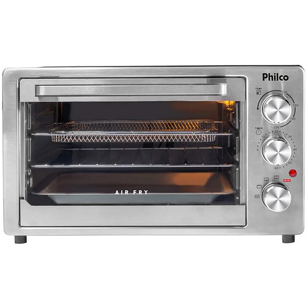 Forno Elétrico Air Fry Philco PFE40I 40 Litros Inox 2 em 1 com Timer 127V