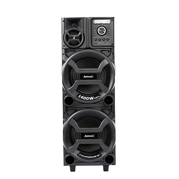 Caixa de Som Amplificada Amvox ACA 1402 Titan Black 1400W RMS Bluetooth LED Preta Bivolt