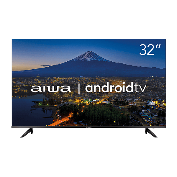Smart TV AIWA 32” Android TV HD HDR10 Dolby Audio Bivolt Comando de Voz AWS-TV-32-BL-02-A