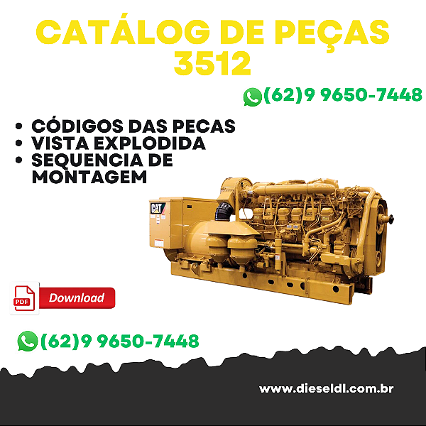 CATÁLOGO DE PEÇAS 3512 MOTOR INDUSTRIAL  CAT