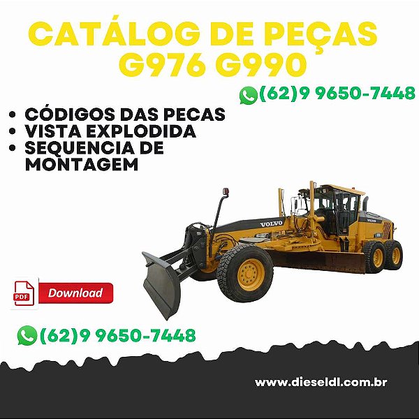 CATÁLOGO DE PEÇAS MOTONIVELADORAS G976 G990  VOLVO