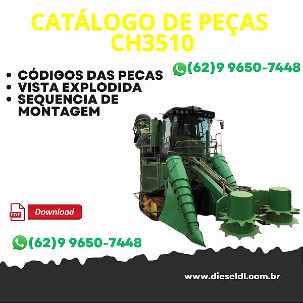 CATALOGO DE PEÇAS COLHEDORA DE CANA CH3510 JOHN DEERE