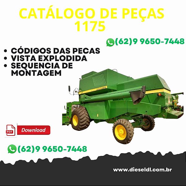 CATALOGO DE PEÇAS COLHEITADEIRA 1175  JOHN DEERE