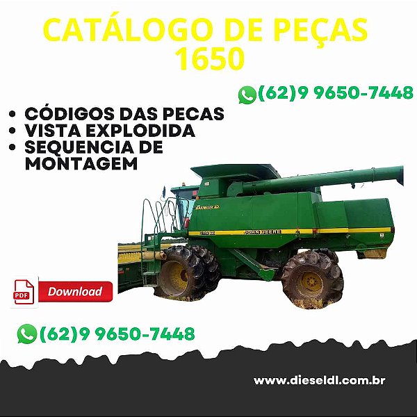 CATALOGO DE PEÇAS COLHEITADEIRA 1650  JOHN DEERE