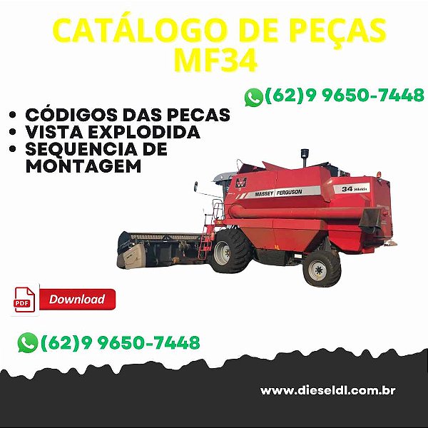 CATÁLOGO DE PEÇAS  COLHEITADEIRA MF34 - MASSEY FERGUSON
