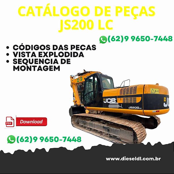CATÁLOGO DE PEÇAS ESCAVADEIRA JS200LC JS 200LC BR   JCB