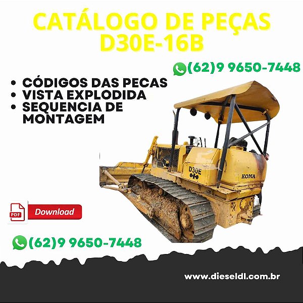 CATÁLOGO DE PEÇAS  TRATOR ESTEIRAS D30E-16B KOMATSU