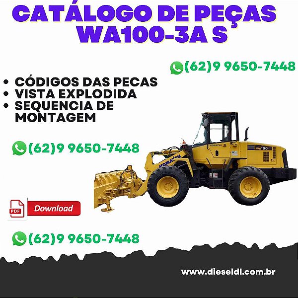 CATÁLOGO DE PEÇAS CARREGADEIRA  WA100-3A S-3 KOMATSU