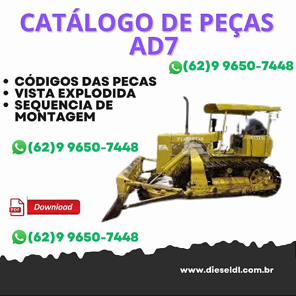 CATALOGO DE PEÇ AS  TRATOR ESTEIRAS AD7 FIATALLIS