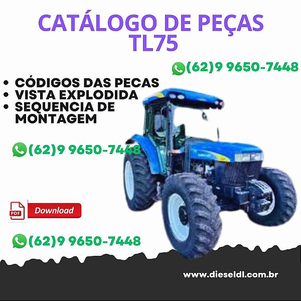 CATALOGO DE PEÇAS TRATOR FORD TL60 TL75 TL85 TL95 - 2004 A 2011 NEW HOLLAND
