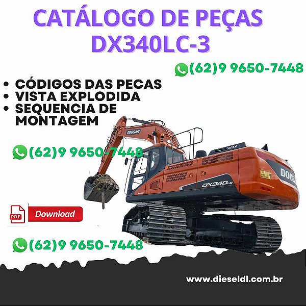 CATÁLOGO DE PEÇAS ESCAVADEIRA DX340LC-3 DX350LC-3 DOOSAN