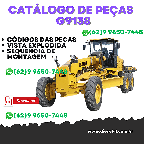CATALOGO DE PEÇAS MOTONIVELADORA G9138  SDLG