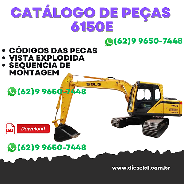 CATALOGO DE PEÇAS ESCAVADEIRA LG 6150E SDLG