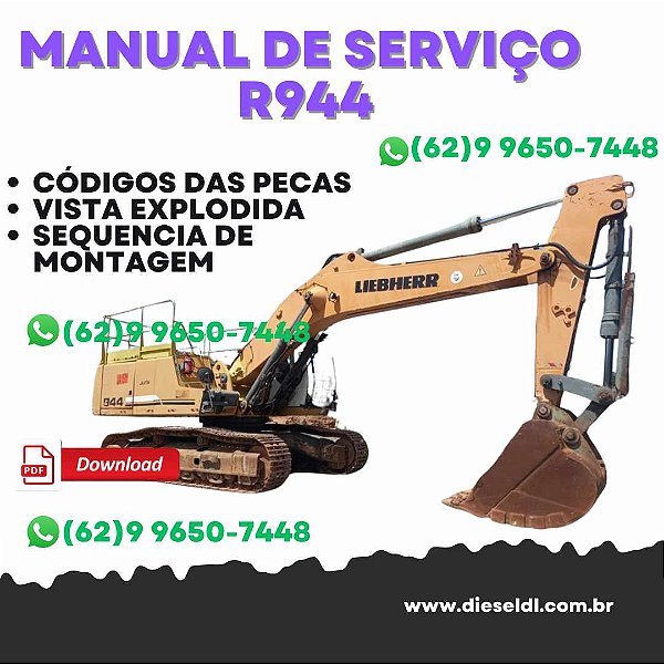 MANUAL DE SERVIÇO R944B R934B R900B R914 R924 R944 ESCAVADEIRAS  LIEBHERR