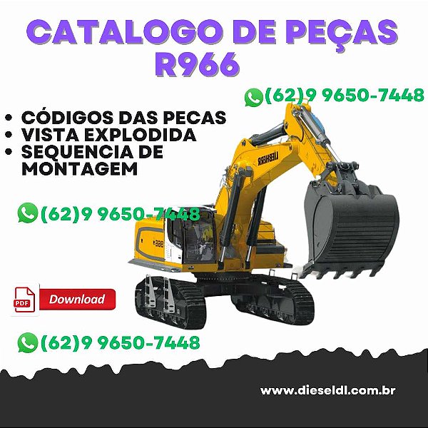 CATALOGO DE PEÇAS  ESCAVADEIRA R966 LIEBHERR