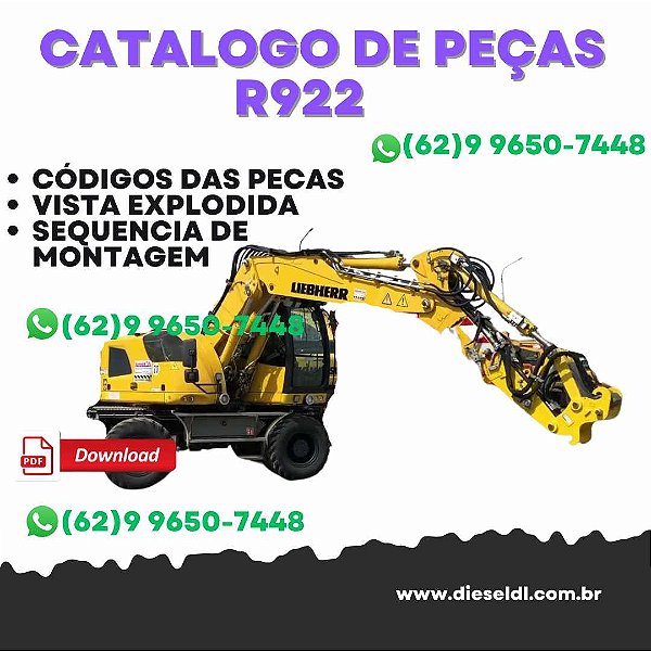 CATALOGO DE PEÇAS  ESCAVADEIRA R922  LIEBHERR