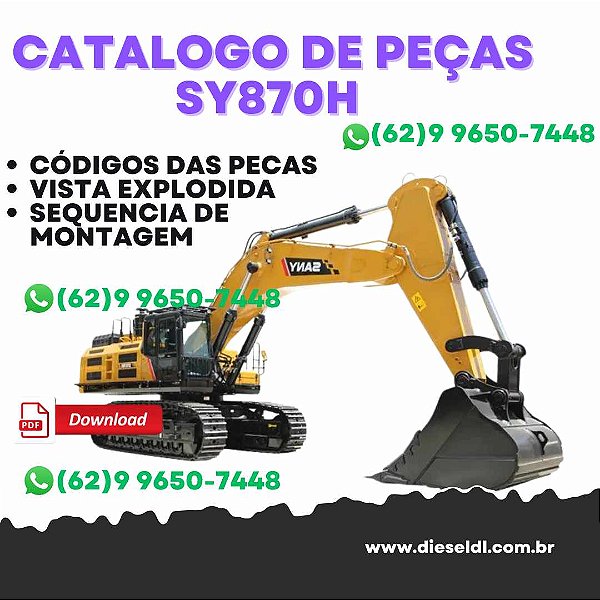 CATALOGO DE PEÇAS   ESCAVADEIRA SY870H SANY