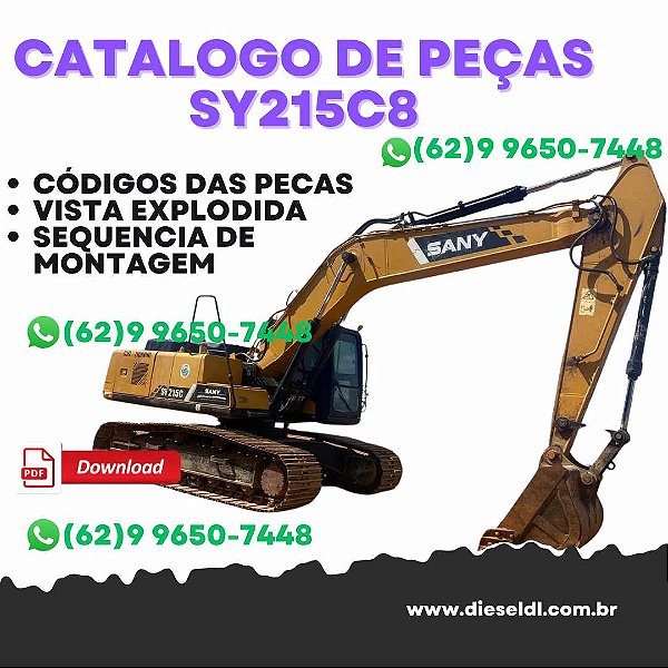CATALOGO DE PEÇAS   ESCAVADEIRA SY215C8 SANY