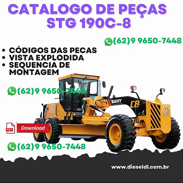 CATALOGO DE PEÇAS MOTONIVELADORA PQ STG 190C-8 SANY