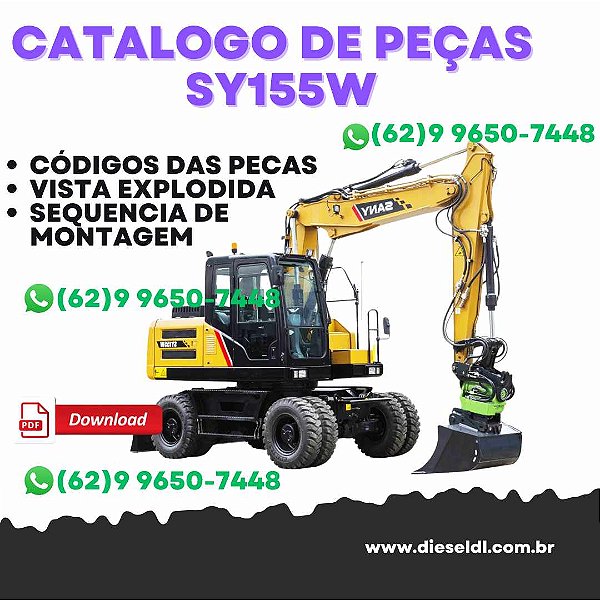 CATALOGO DE PEÇA ESCAVADEIRA SY155W SANY